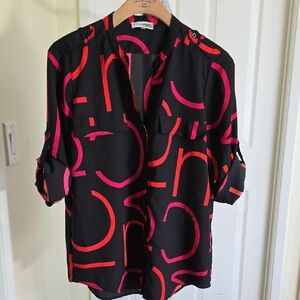 Calvin Klein Black and Pink Blouse